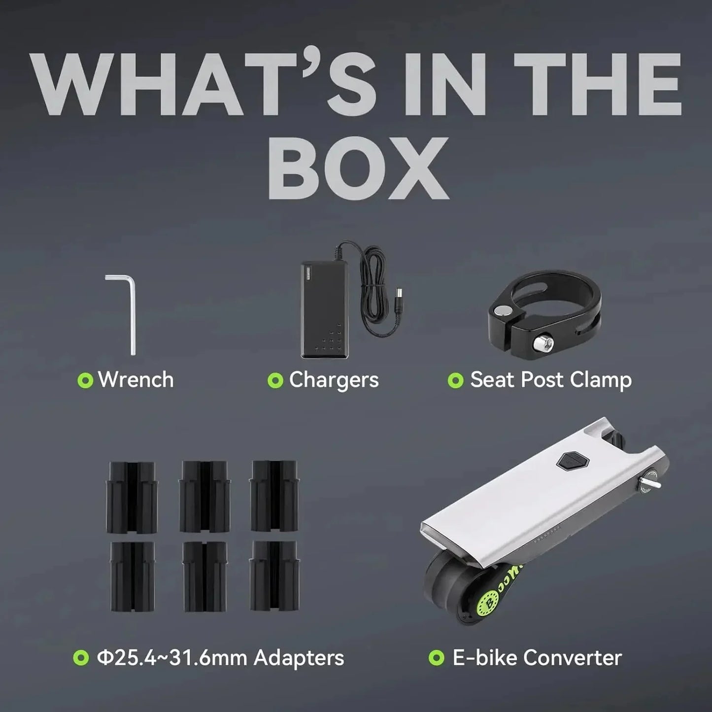 Joyooh P.Wheel | Plug & Play Smart E-bike Conversion Kit - 200W Portable Bicycle Booster (Upgrade Any Bike in Minutes)