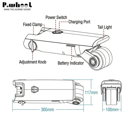 Joyooh P.Wheel | Plug & Play Smart E-bike Conversion Kit - 200W Portable Bicycle Booster (Upgrade Any Bike in Minutes)